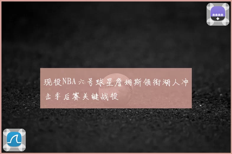 现役NBA六号球星詹姆斯领衔湖人冲击季后赛关键战役