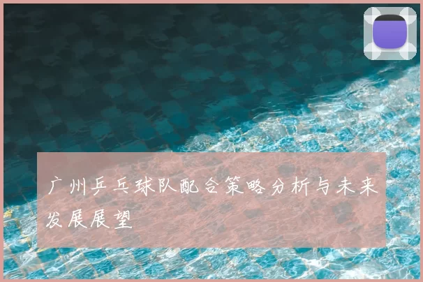 广州乒乓球队配合策略分析与未来发展展望