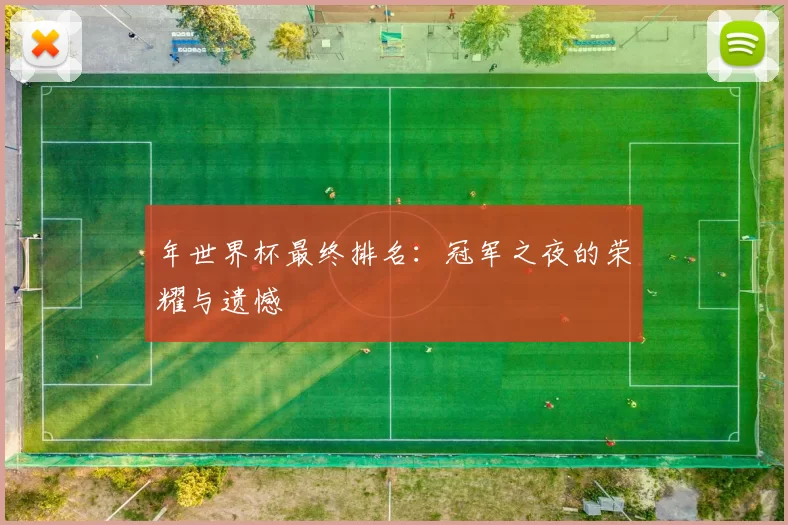 年世界杯最终排名:冠军之夜的荣耀与遗憾